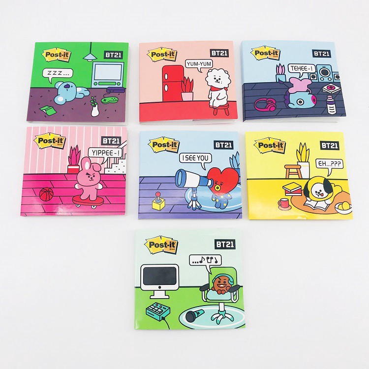  Stiker  Kertas Pembatas Buku Gambar Kartun  Kpop BTS  bt21 