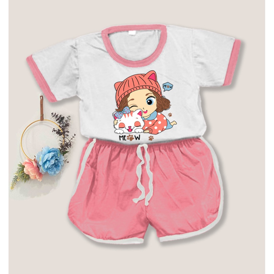 Rillo - Setelan Baju Playset Cupa Cups Anak / Setelan Anak Perempuan Usia 1-5 Tahun