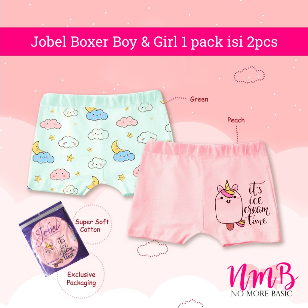 Jobel By Kazel Girl Boy Boxer Anak Perempuan dan Laki Laki 1 Set Isi 2 PCS