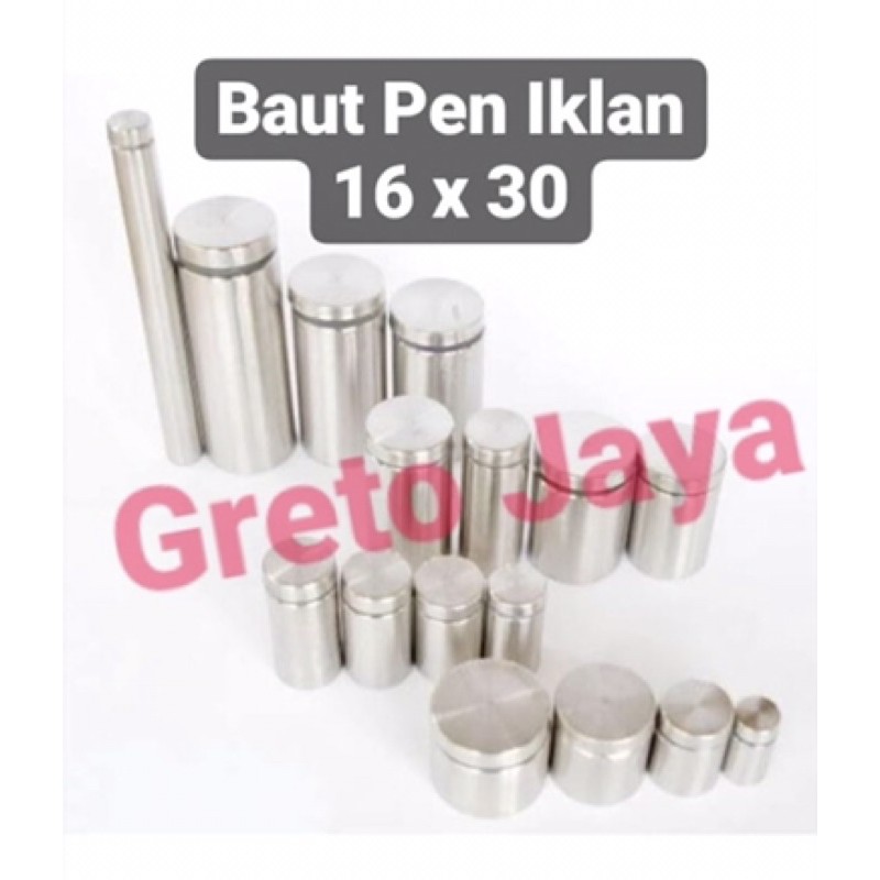 

( 16x30 ) Baut Pin Pen Iklan 16 x 30 mm Sign Board Akrilik Acrylic Reklame