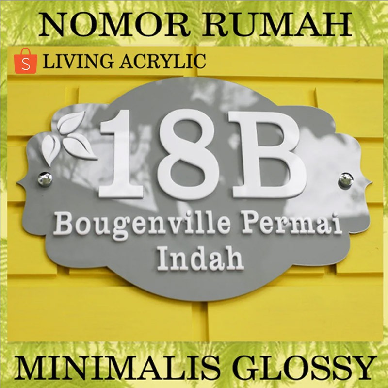 Nomor Rumah Minimalis Glossy