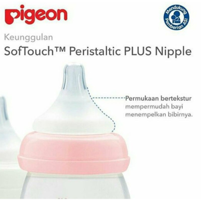 Pigeon Botol Dot Peristaltic Plus 240ml, 160ml Soft Touch Wide Neck Bayi Newborn 0+m SS PERISTALTIC PLUS