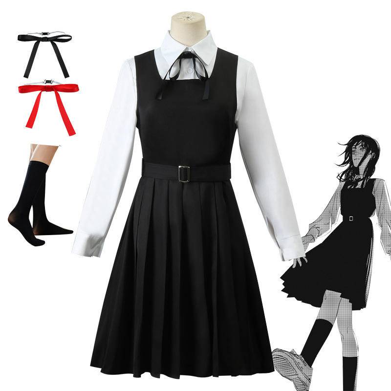 【Wetrose】Chainsaw Man S2 Mitaka Asa Uniform School Seifuku Long Skirt Rok Cosplay Chainsaw Man Cosplay Costume Set