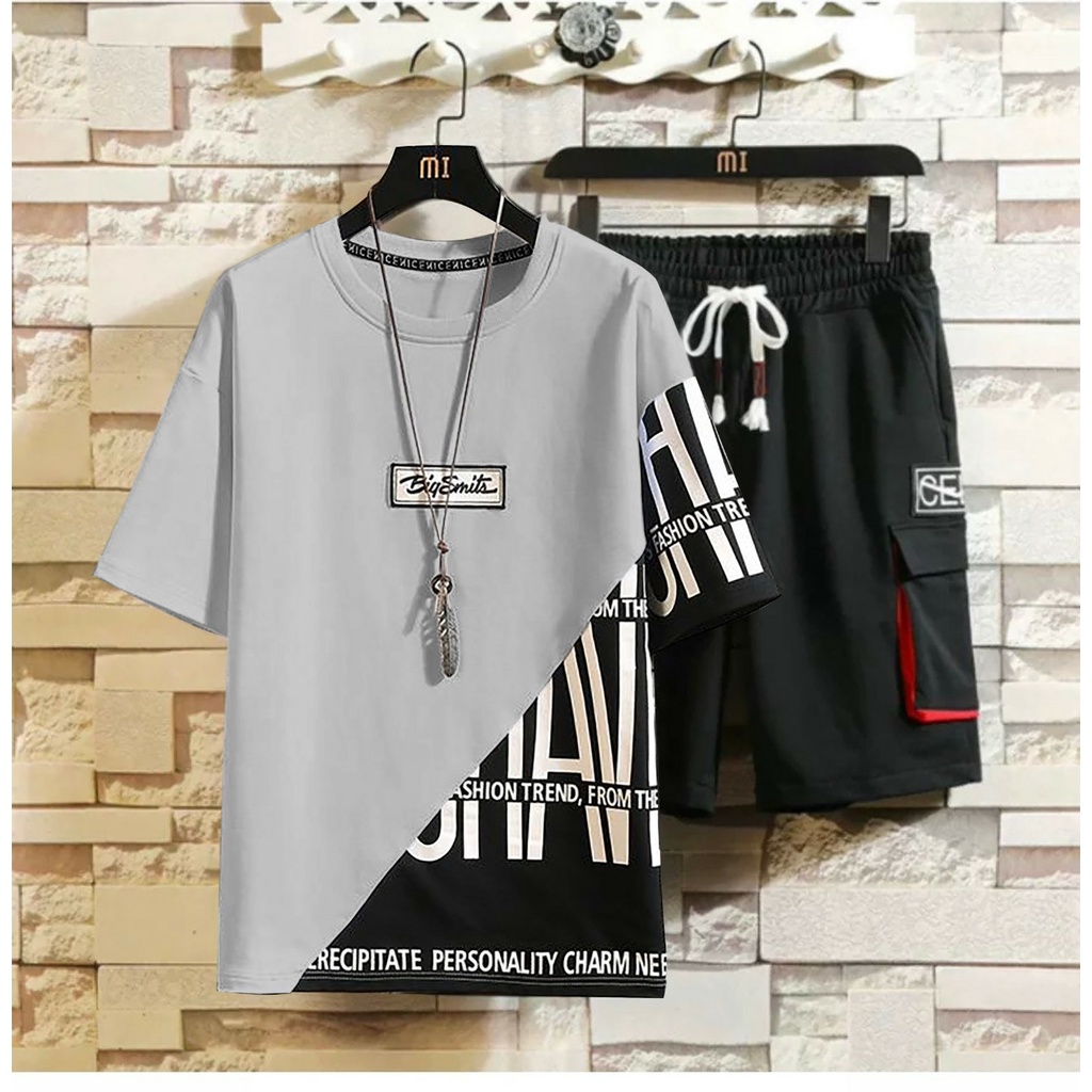 AMOSJKT28.SETELAN LENGAN PENDEK/SETELAN PRIA DEWASA/SETELAN 1 SET/STELAN PITATE