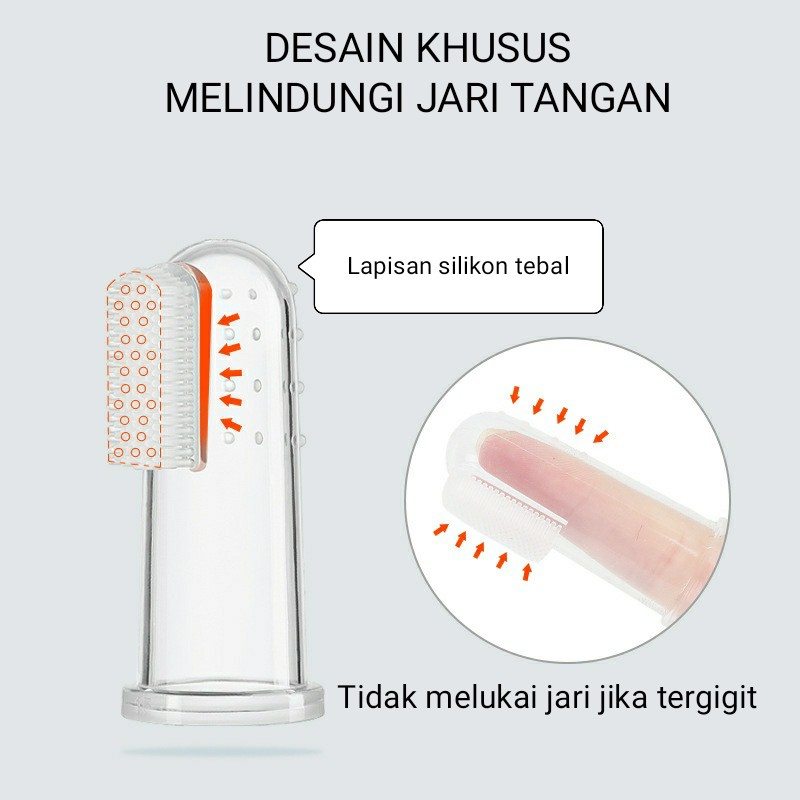 Sikat Gigi dan Lidah untuk Kucing Anjing Silikon / Pet Cat Dog Silicone Finger Toothbrush