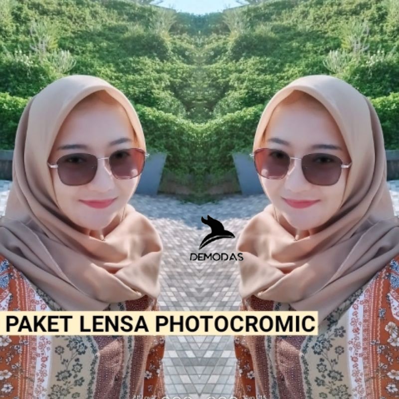 DEMODAS DG6639 Kacamata Kotak Lensa Photocromic Bluecromic Antiradiasi Blueray Minus Normal Silinder