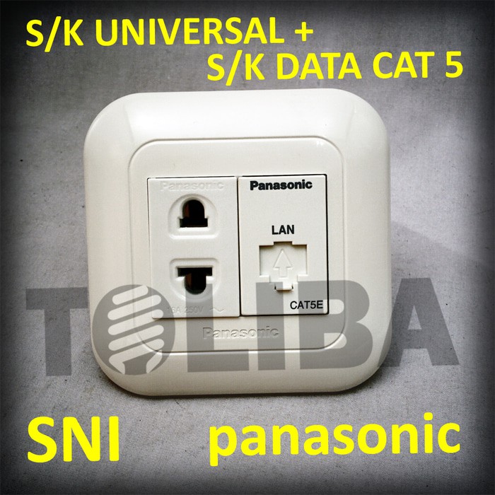 stopkontak universal + stop kontak data cat5 inbow panasonic jack rj45