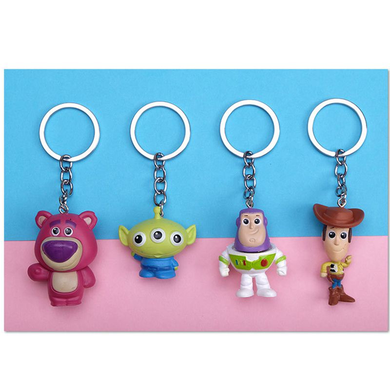 Disney Toy Story Buzz Lightyear Woody Manyo Alien Kartun Boneka Gantungan Kunci Liontin Berukuran Saku Untuk Penyimpanan Mudah