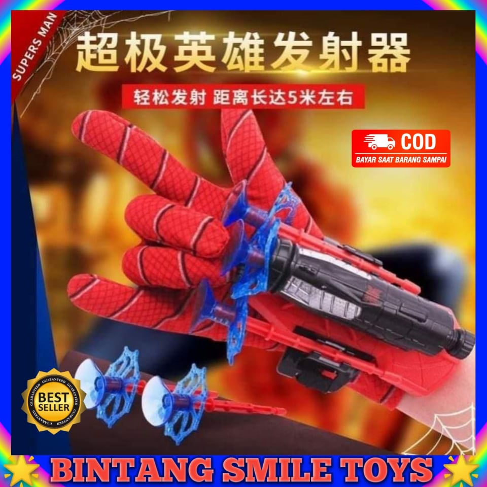 MAINAN ANAK SARUNG TANGAN SPIDERMAN / MAINAN TEMBAK PISTOL SPIDERMAN PROMO TERMURAH COD