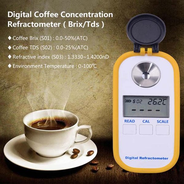 

Digital Coffee Refractometer Brix 0-50 TDS 0-25 Refraktometer Kopi Cocoa Coffe Sugar Salt