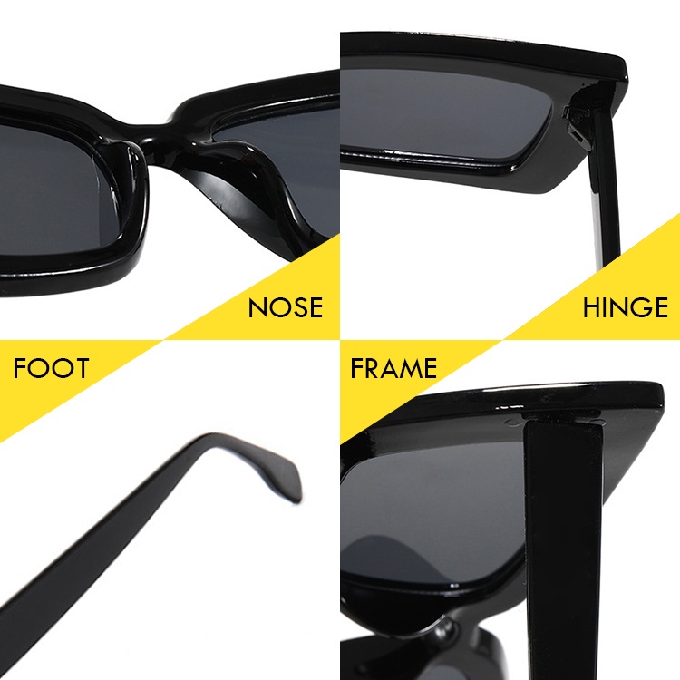 •OKEY BELI•KC404 Kacamata Hitam Wanita Kaca Mata Kotak Vintage Sunglasses Gaya Korea Import Murah-8