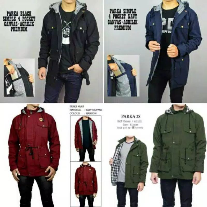 JAKET PARKA PRIA REGLAN THE BOJIEL  2D 5 SAKU HOODIE BISA LEPAS ORIGINAL KANVAS