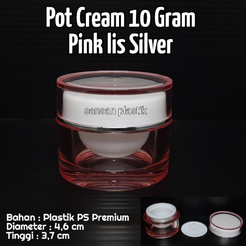Pot cream 10 gram impor / pot cream 10 gram premium pink lis silver