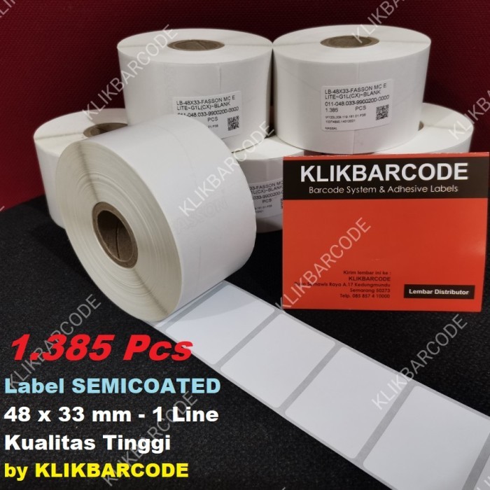 

PROMO label barcode semicoated 48 x 33 mm, 1385 pcs, original by pt sato