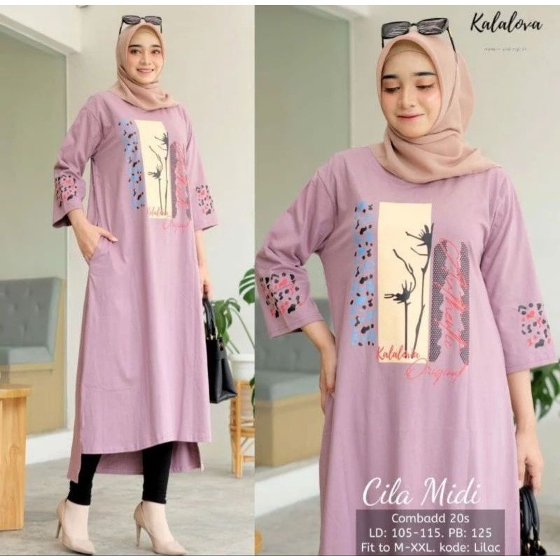 CILA MIDI DRES BAHAN KAOS KATUN COMBED 24s UKURAN LD 110 CM PANJANG DEPAN 102 CM  PANJANG BELAKANG 119 DRES TEBRARU 2022