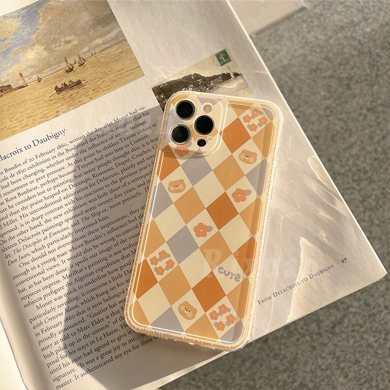 INS Simple Casing Huawei Nova 7I 5T 3i Huawei Y6P Y7A Huawei P20 Lite P30 Y9 2019 Y9 Prime Y7 Pro Y9S Cute Geometric Rhombus Grid Hipster Soft Silicone Phone Case R&amp;J