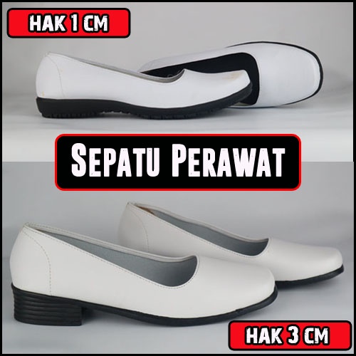 Sepatu Pantofel Wanita Putih Sepatu Perawat Wanita Sepatu Flat Putih