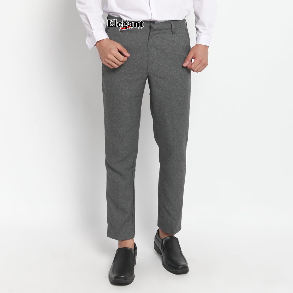 Celana Kain Pria Formal Abu-Abu