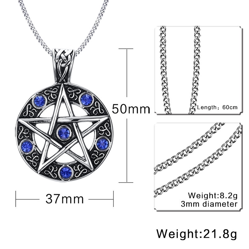 Fashion Vintage Style Jewelry Pentagram Pendant Necklace for Men Women