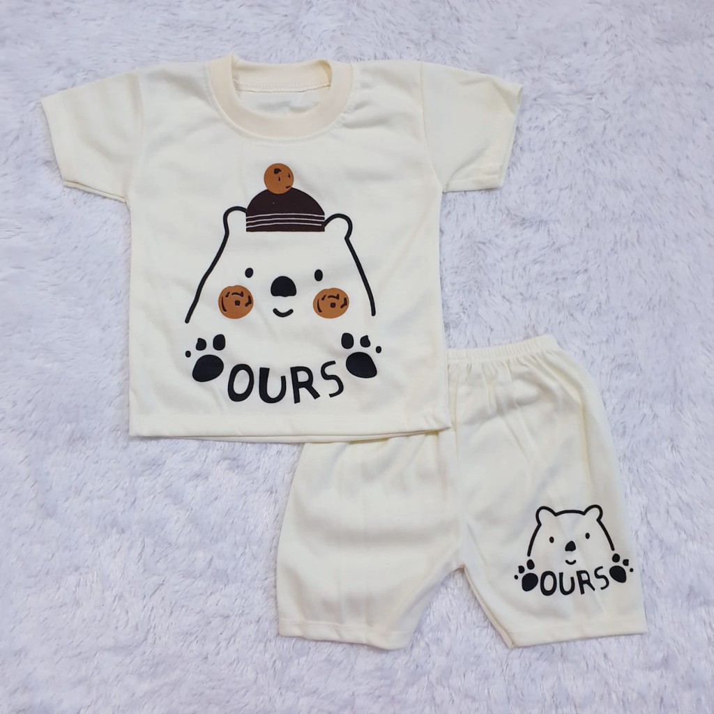 Cod Baju Bayi Anak Setelan Pendek Baby Alicia