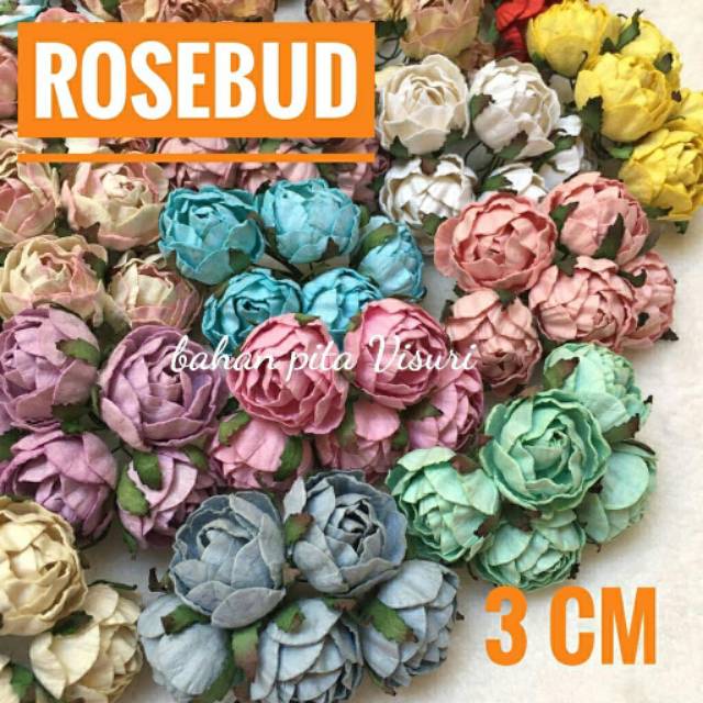 Paper Flower Rosebud 3cm Seri A