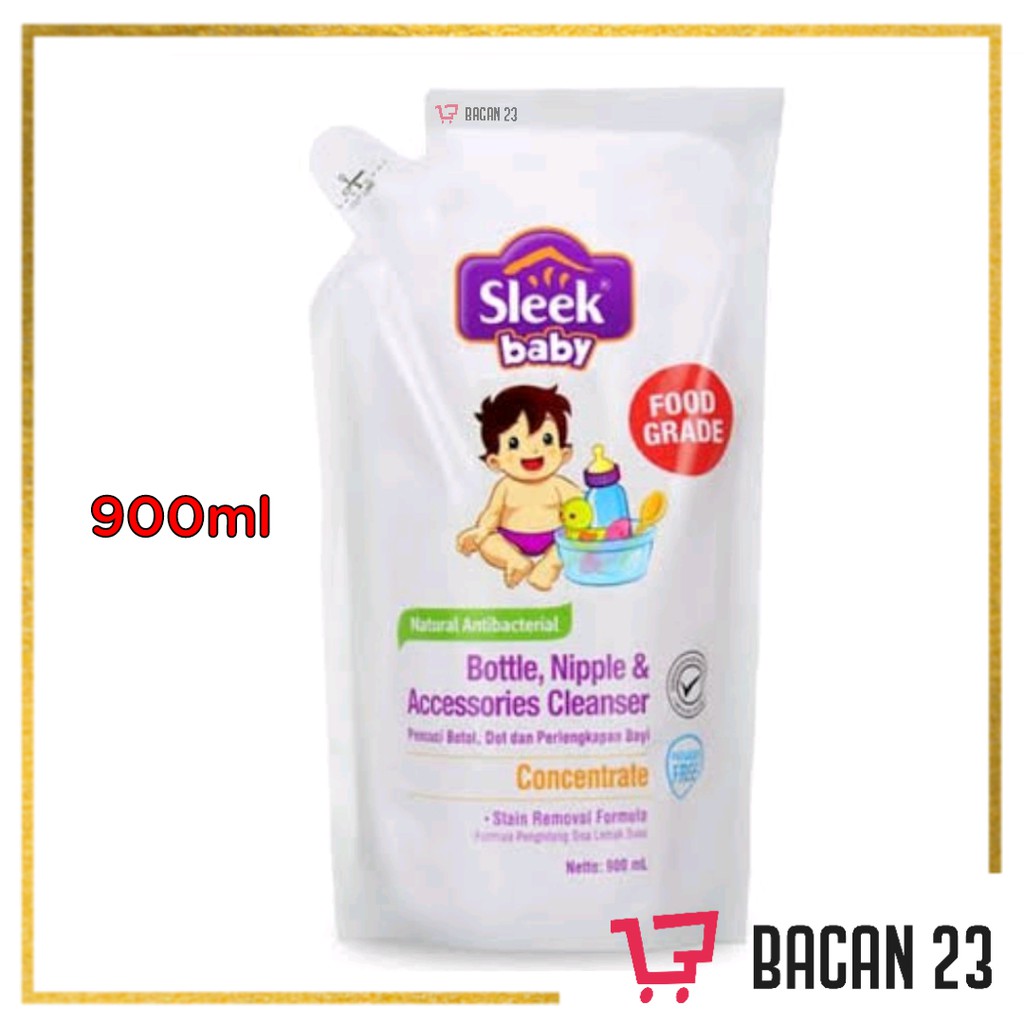 Sleek Baby Bottle Nipple and Accessories Cleanser ( 900 ml ) / Sabun Pencuci Botol / Bacan 23