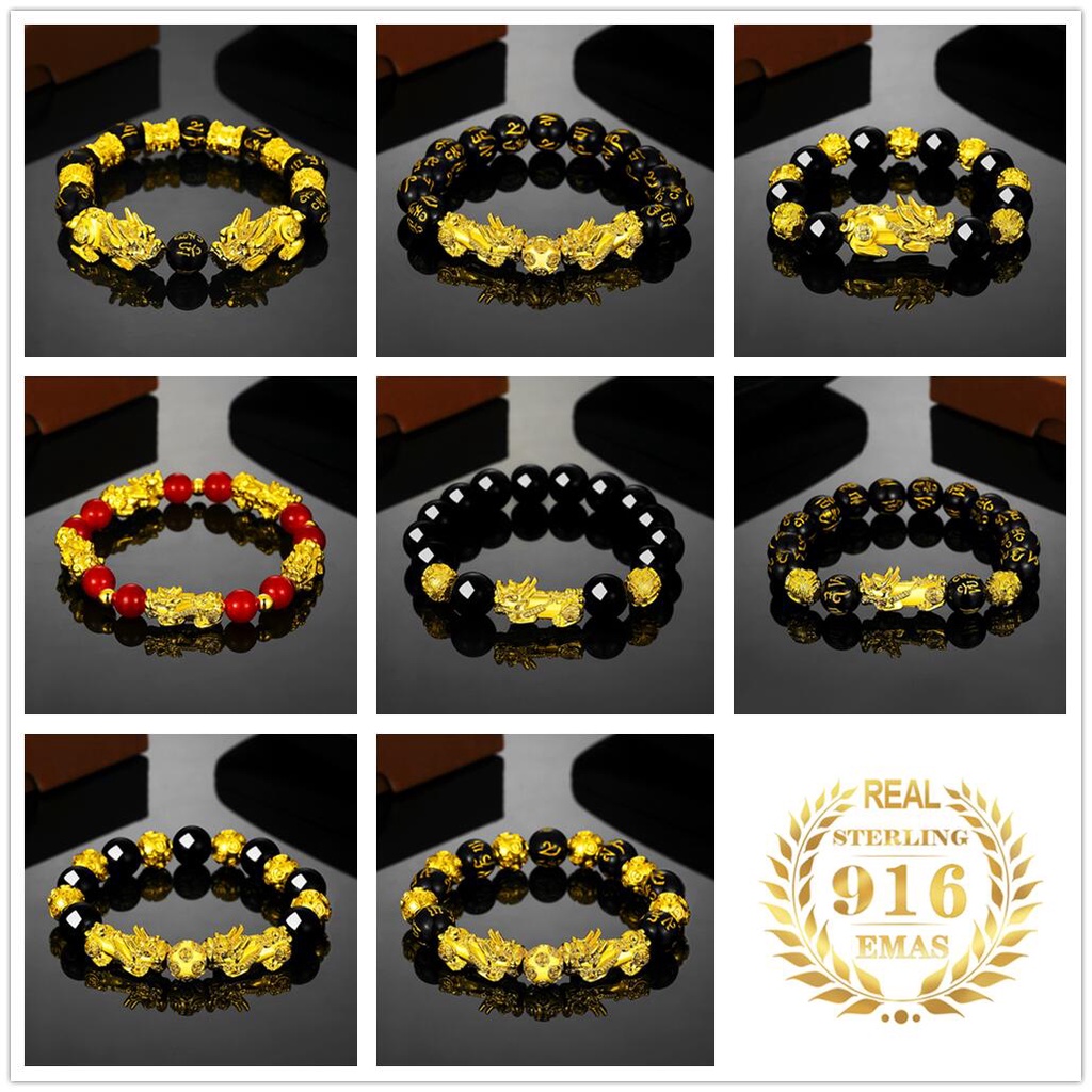 Gelang Obsidian Pixiu Bracelets grosir pembawa hoki dan keberuntungan cantik keren kualitas import Untuk Pria Dan Wanita