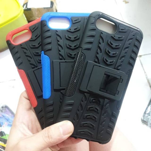 SOFTCASE OPPO REALME C2 - CASE RUGGED ARMOR KICK STAND