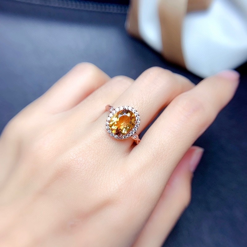 Fashion Luxury Natural Citrine Ring