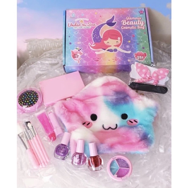 children pretend plays make up kit set mainan make up anak dengan fungsi asli - kado anak cewek