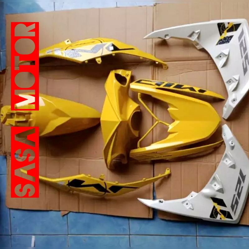 full body halus Yamaha Mio M3/Mio Z warna kuning putih plus striping