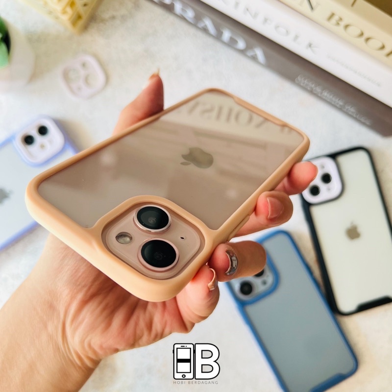 Case Two Tone Pelindung Lensa Kamera Transparan Anti Kotor Tahan Banting Case Iphone X XR XS 11 12 13 Pro Max