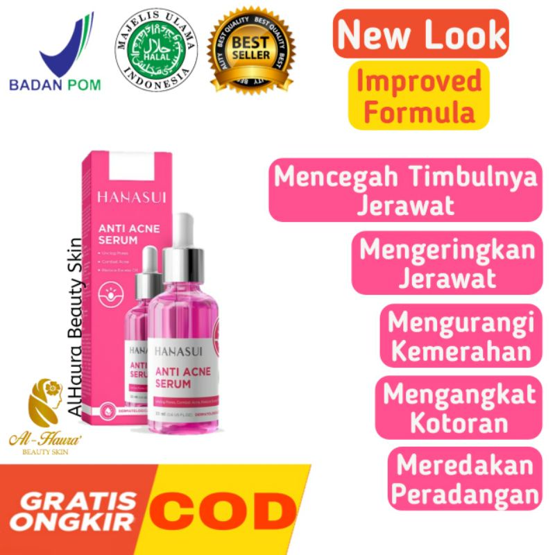 HANASUI SERUM WAJAH HANASUI GLOWING ANTI ACNE JERAWAT VITAMIN C VIT C COLLAGEN WHITENING GOLD ANTI A