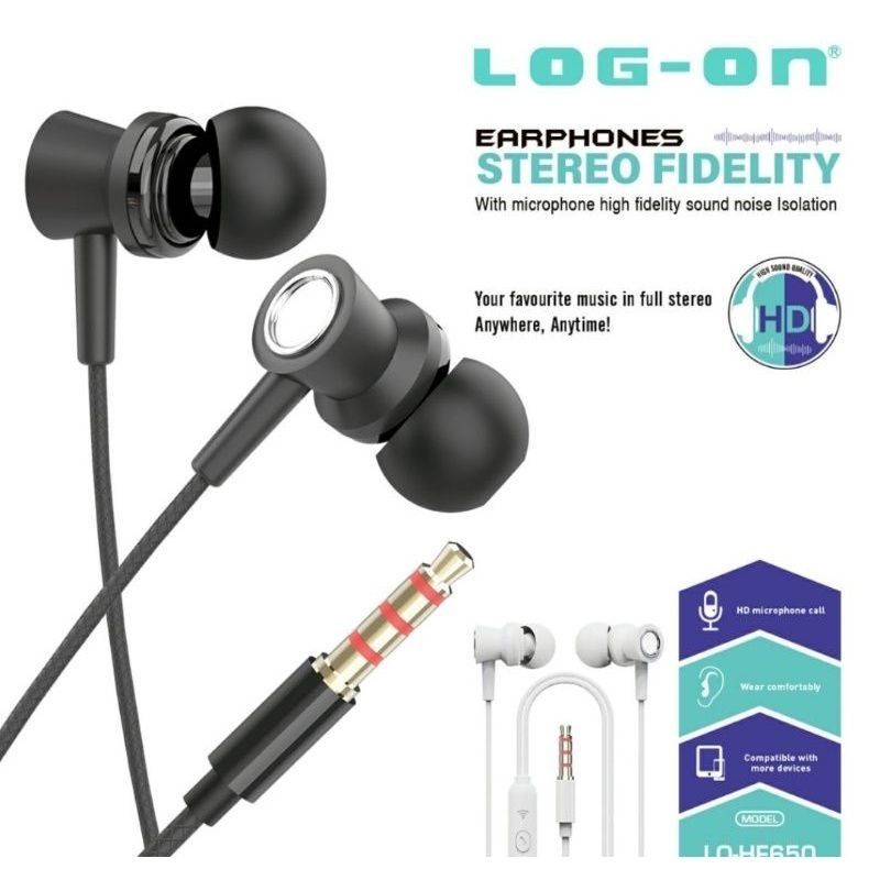 Headset LOG-ON LO-HF650 STEREO FIDELITY Handsfree LOGON LOHF650 STEREO BASS Earphone LOG ON HF650