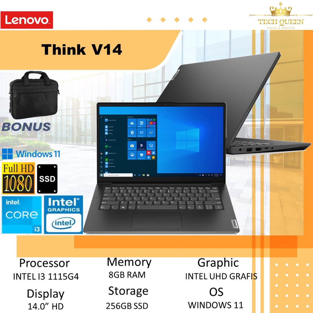 Laptop Lenovo V14 G2 ITL - Intel Core i3 1115G4 8GB RAM 256GB SSD 14.0 Inchi HD