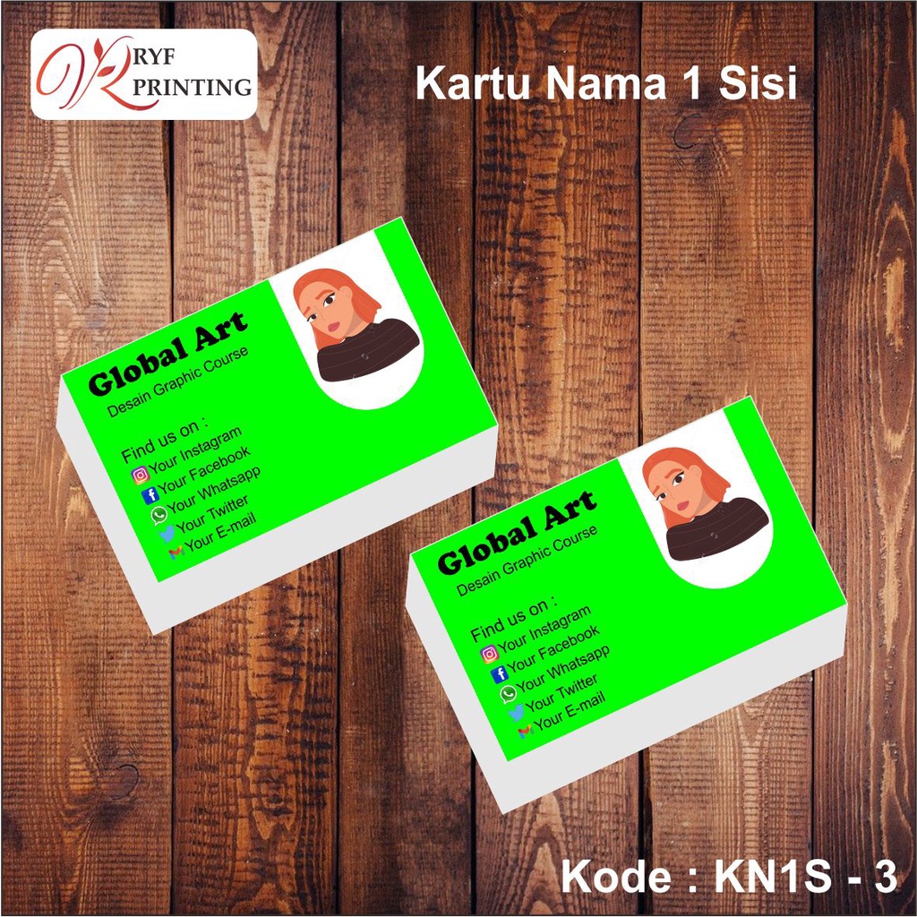 

KARTU NAMA 1 SISI