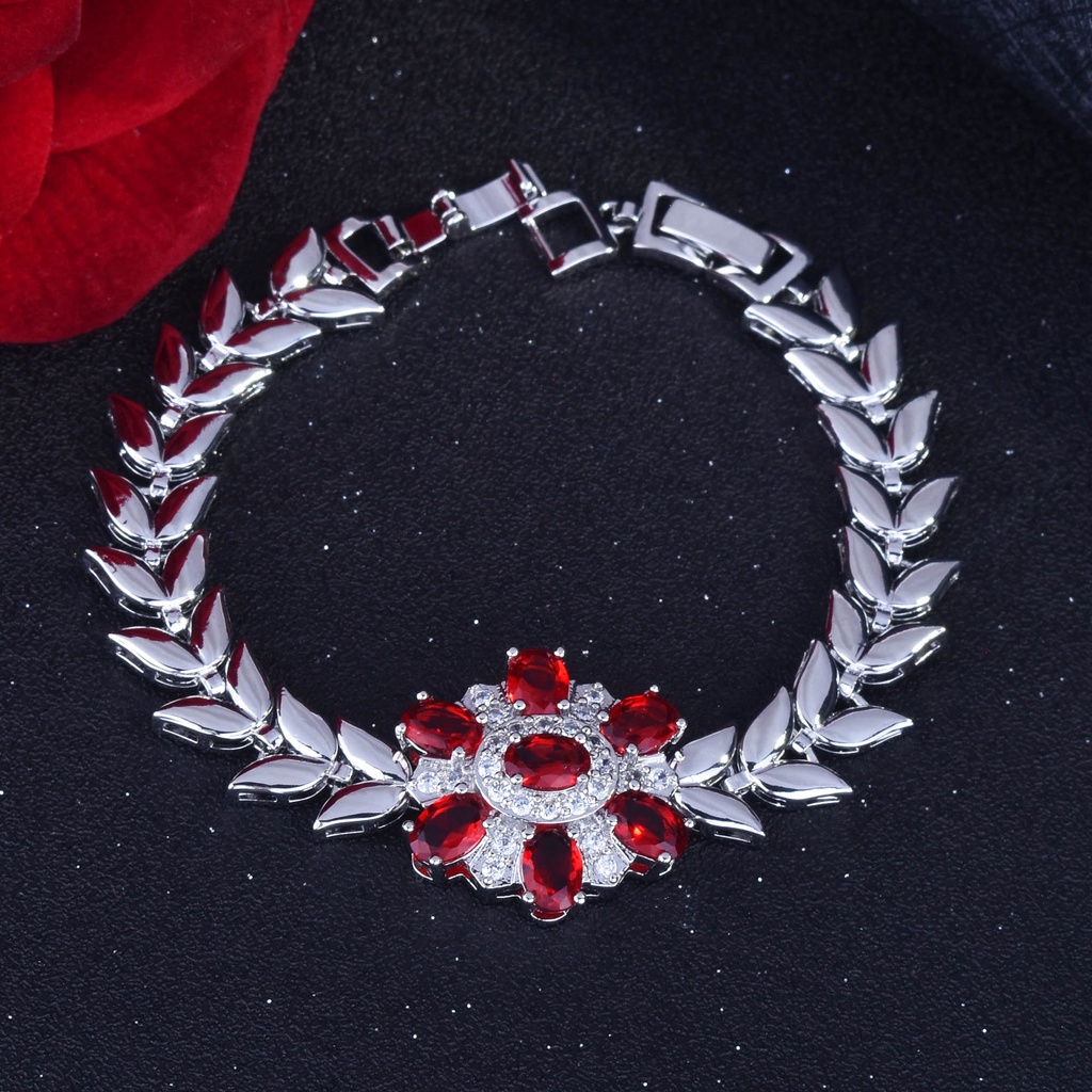 Gelang Ruby Darah Merpati Bahan Stainless Steel Untuk Wanita