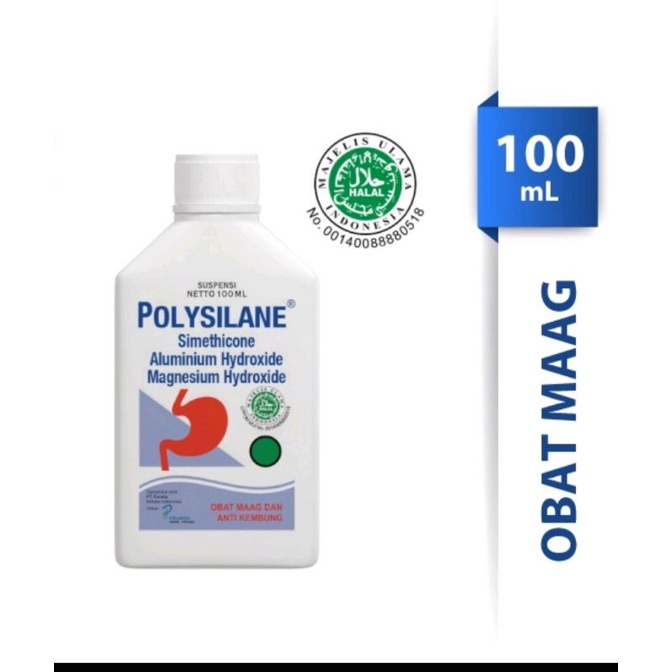 Polysilane sirup 100 - 180 Ml / obat maag cair / gastritis/ kembung