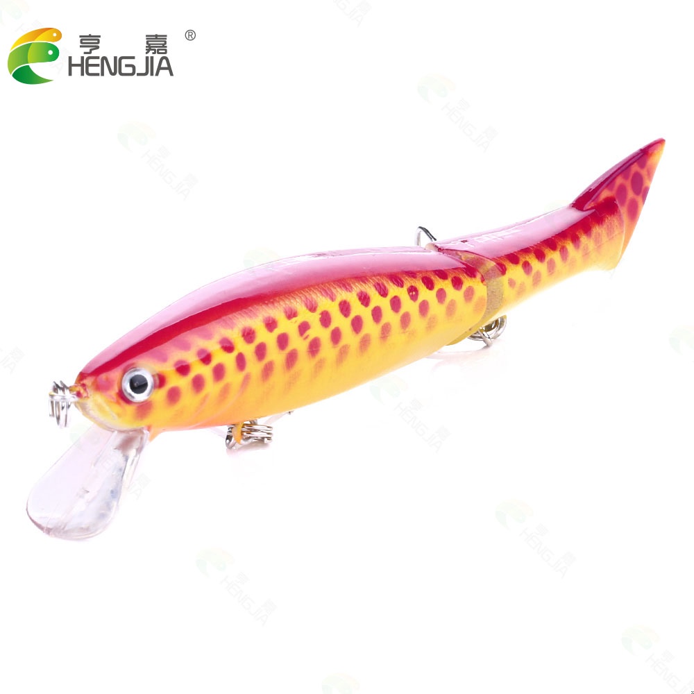 HENGJIA 6PCS/Lot Lifelike Artificial Crankbait Multi Jointed Fishing Lure 12cm/13.5g 2-segment Hard Bait 6# Hook Wobblers Sea Fishing Bait