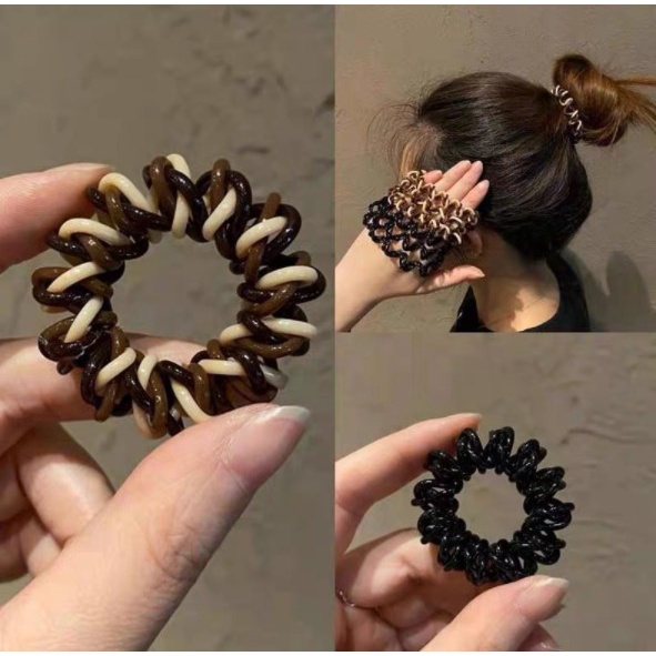 Ikat Rambut Ponytail Bahan Plastik Gaya Retro Korea Untuk Wanita J133