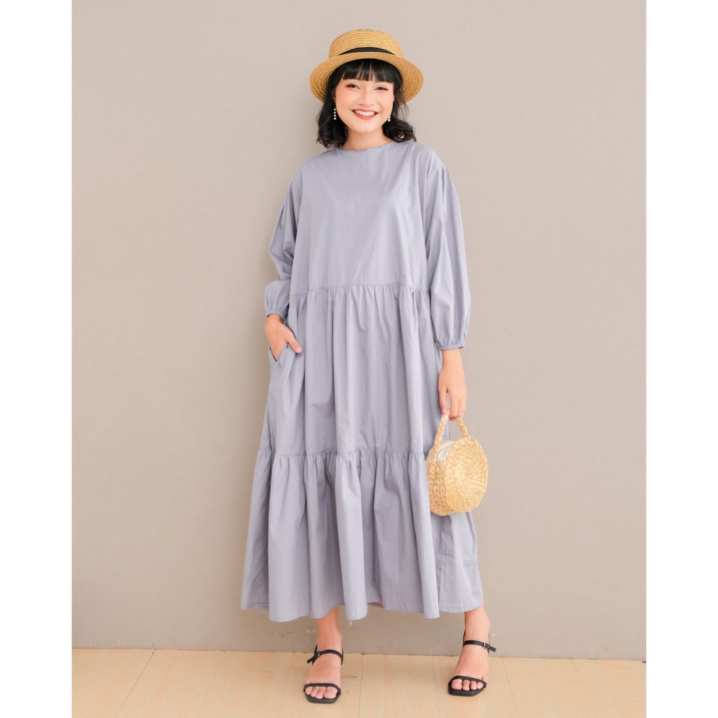 Myrubylicious DOTTY MAXI DRESS KODE 6183-GREY
