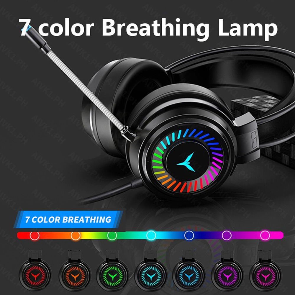 Headset Gaming Kabel Stereo 3D Dengan Mic + Lampu Rgb Warna-Warni Untuk PC / Laptop