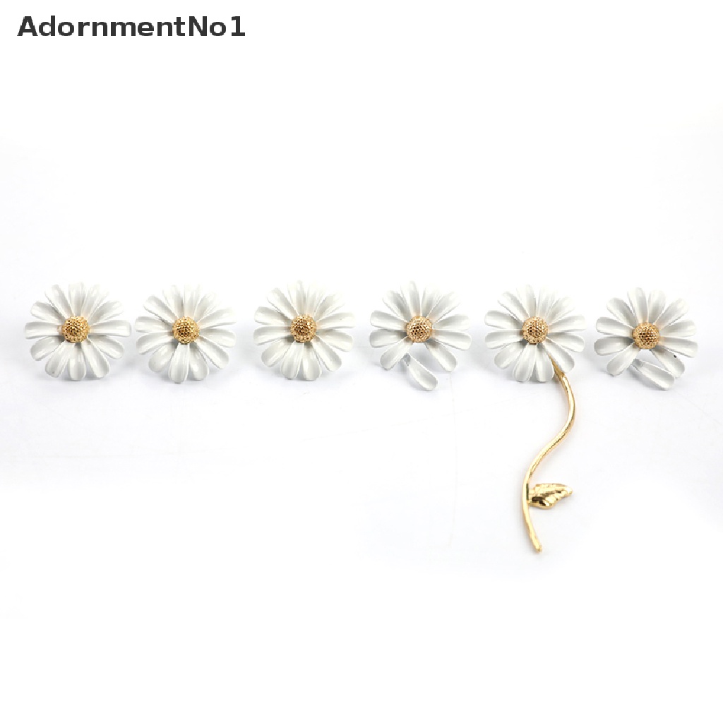 (AdornmentNo1) Anting Tusuk Gantung Asimetris Desain Bunga Aster Enamel Gaya Vintage Untuk Wanita