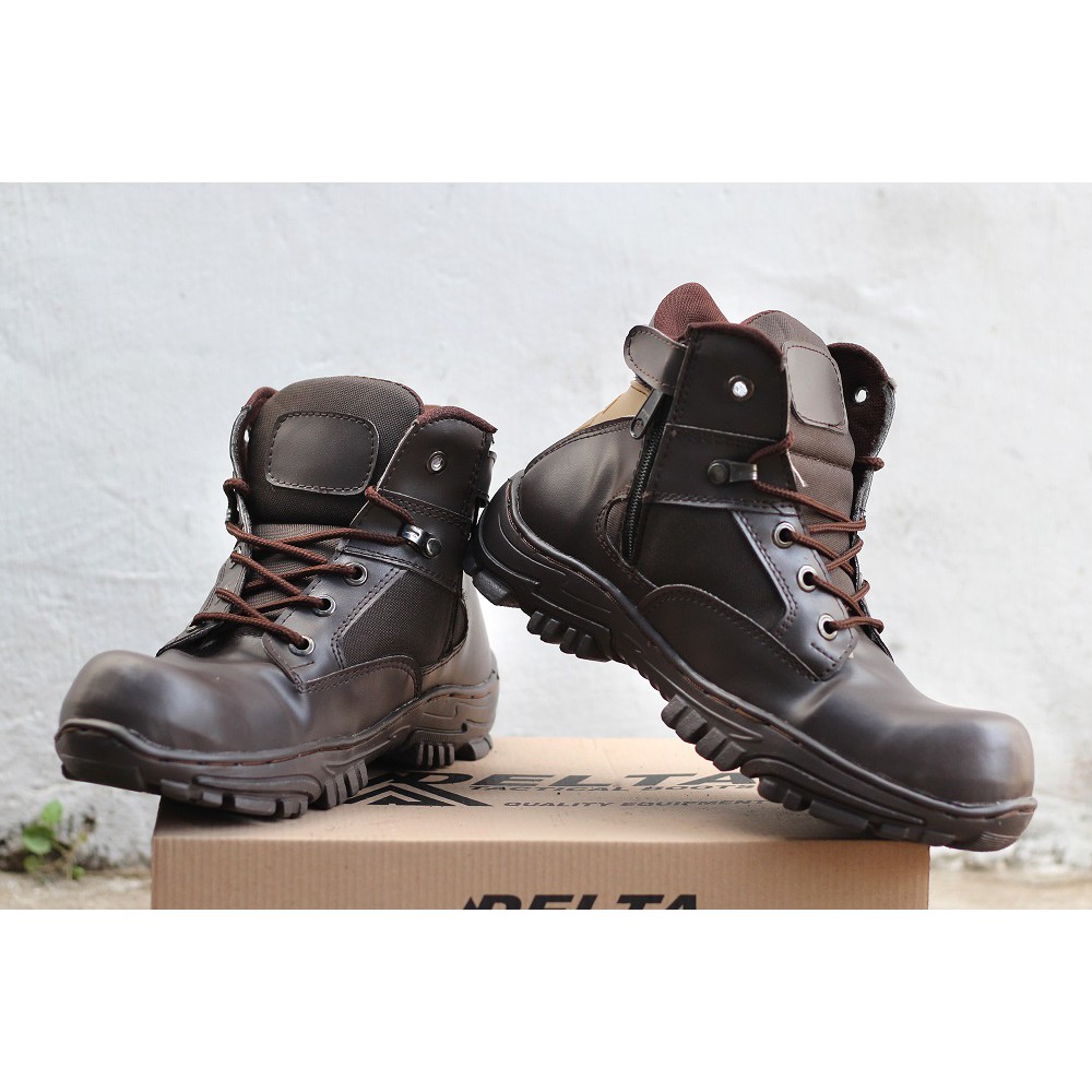 Sepatu Pria Pdl Safety Buts DLT Cheap Pendek 6inc Coklat Ujung besi Kerja Lapangan Outdoor Tracking
