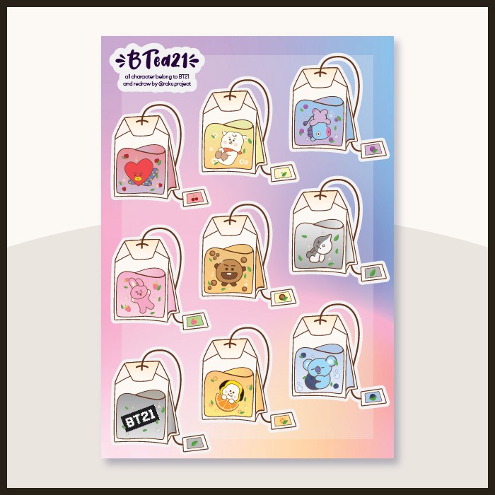 

BT21 "BTea21" Sticker Set (Kiss-Cut) by raku.project