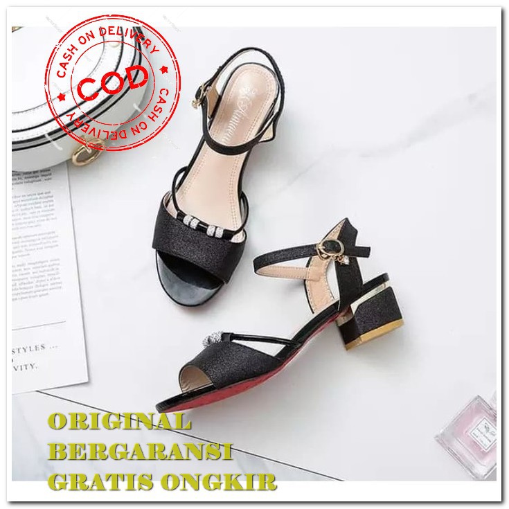 Sepatu Hak Suade Wanita Import/Sepatu Heals Wanita/Sepatu Fashion VS790 Casual Dv Dns/27 - Hitam,