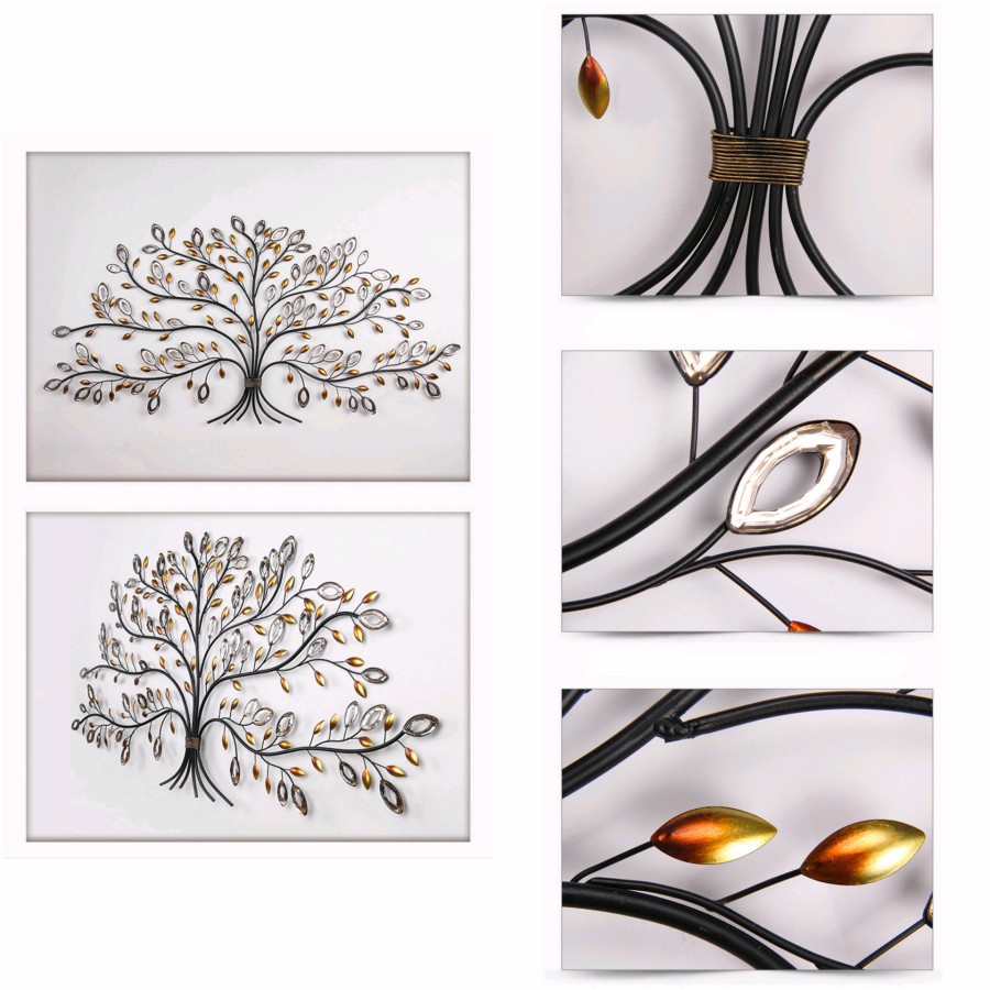 TBI Fortune Tree Hiasan Dinding Crystal Iron Art Wall Decoration Pohon