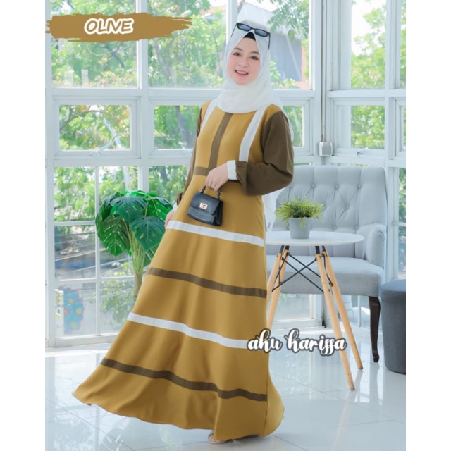 AZRINA GAMIS BAJU MUSLIM AKU KARISSA PREMIUM SIMPLE REMAJA POLOS HARIAN ITY CREPE BUSUI CANTIK DRESS