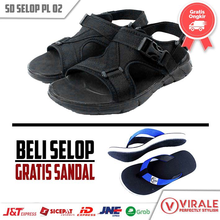 Sandal Gunung Outdoor Pria Murah Sendal Casual Traveling Original VIRALE PL 02-FT JPT FT VL NAVY