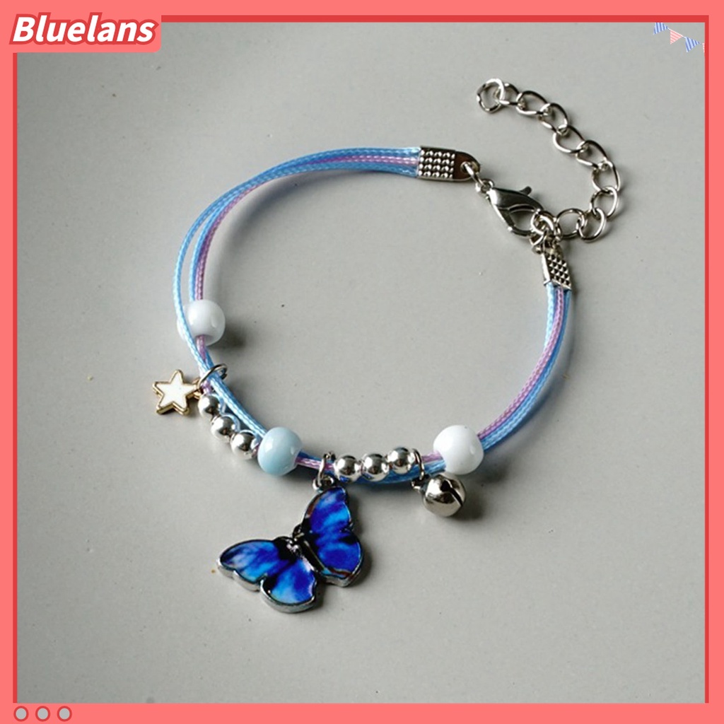 Gelang Tali Kepang Multilayer Desain Butterfly Star Bell Untuk Pria Dan Wanita